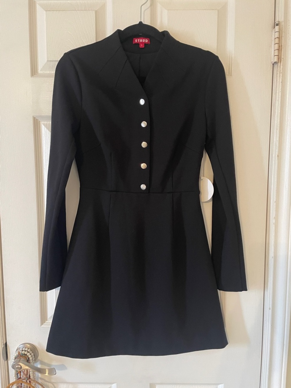 STAUD Black Women's Snap-Front Dress